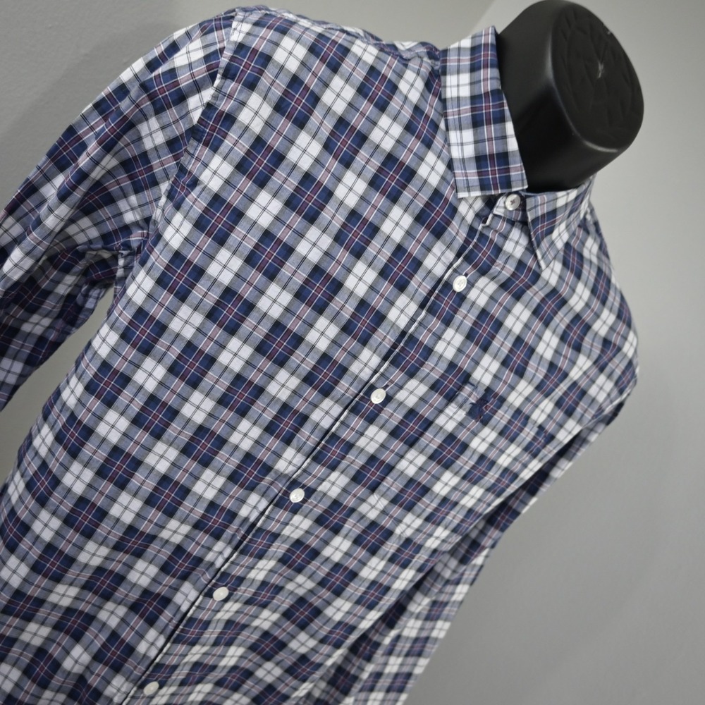 Penguin Heritage Slim Fit Button Up Shirt Plaid Long Sleeve Mens Size Large - Picture 3 of 11